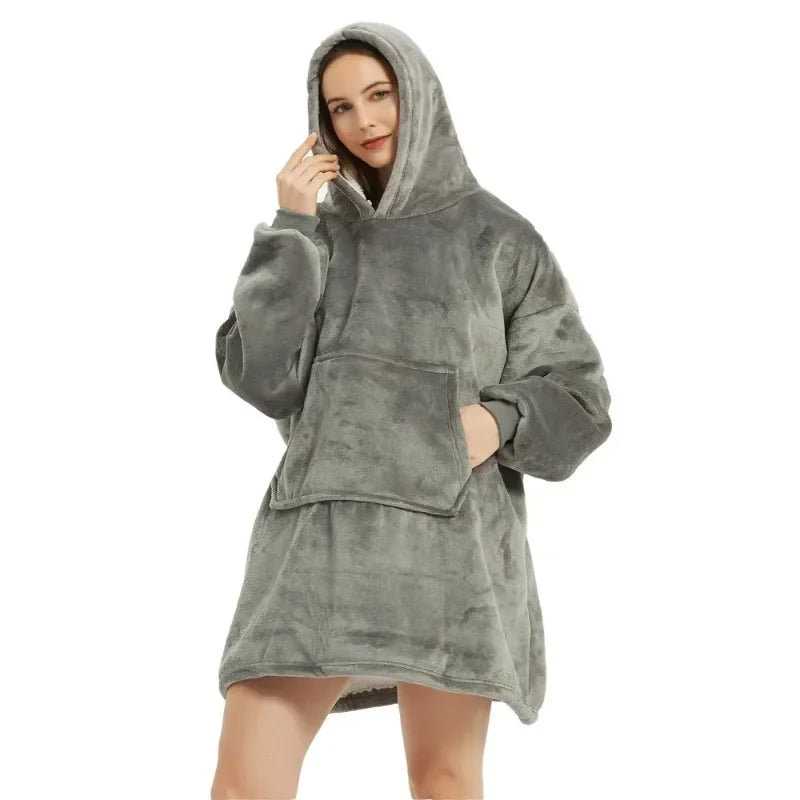 Oversized Winter Hoodies | with Long Flannel Sleeves